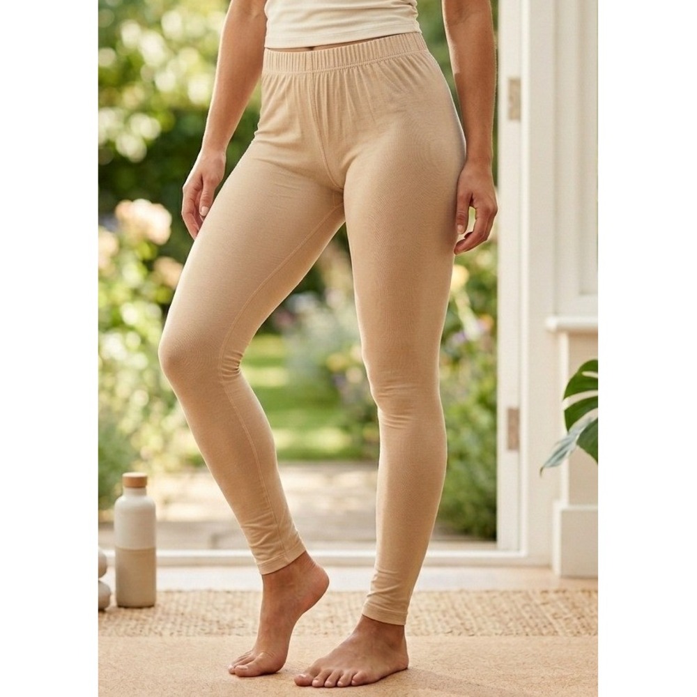 FLAX By Jeanne Engelhart Pull On High Rise Leggings Womens Small? Petite Stretch